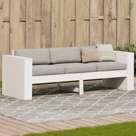 Sofá de jardín 3 plazas madera maciza pino blanco 189x60x62 cm de , Sofás de exterior - Ref: Foro24-832374, Precio: 183,15 €,...