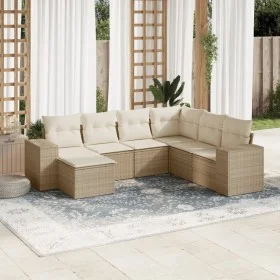 7-piece garden sofa set and beige synthetic rattan cushions by , Garden sets - Ref: Foro24-3255235, Price: 516,16 €, Discount: %