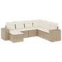 7-teiliges Gartensofa-Set und beige synthetische Rattankissen von , Gartensets - Ref: Foro24-3255235, Preis: 516,16 €, Rabatt: %