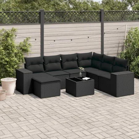 8-piece garden sofa set and black synthetic rattan cushions by , Garden sets - Ref: Foro24-3255242, Price: 512,06 €, Discount: %