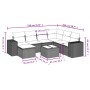 8-piece garden sofa set and black synthetic rattan cushions by , Garden sets - Ref: Foro24-3255242, Price: 512,07 €, Discount: %