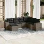 7-teiliges Gartensofa-Set mit grauen PE-Rattan-Kissen von , Gartensets - Ref: Foro24-3255237, Preis: 448,33 €, Rabatt: %