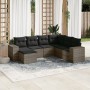Set de sofás de jardín 7 piezas con cojines ratán PE gris de , Conjuntos de jardín - Ref: Foro24-3255237, Precio: 462,89 €, D...