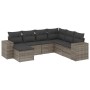 Set de sofás de jardín 7 piezas con cojines ratán PE gris de , Conjuntos de jardín - Ref: Foro24-3255237, Precio: 462,89 €, D...