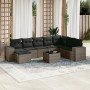 Set de muebles de jardín 9 pzas y cojines ratán sintético gris de , Conjuntos de jardín - Ref: Foro24-3255307, Precio: 571,57 €