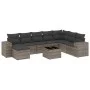 9-teiliges Gartenmöbel-Set und graue synthetische Rattankissen von , Gartensets - Ref: Foro24-3255307, Preis: 552,87 €, Rabat...