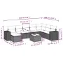 9-teiliges Gartenmöbel-Set und graue synthetische Rattankissen von , Gartensets - Ref: Foro24-3255307, Preis: 552,87 €, Rabat...