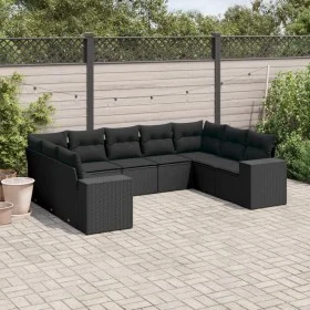 8-teiliges Gartensofa-Set und schwarze synthetische Rattankissen von , Gartensets - Ref: Foro24-3255332, Preis: 609,42 €, Rab...