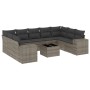 10-piece garden sofa set with gray synthetic rattan cushions by , Garden sets - Ref: Foro24-3255347, Price: 627,02 €, Discoun...