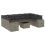 10-piece garden sofa set with gray synthetic rattan cushions by , Garden sets - Ref: Foro24-3255347, Price: 628,76 €, Discoun...