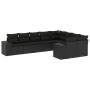 Set de sofás de jardín 8 piezas y cojines ratán sintético negro de , Conjuntos de jardín - Ref: Foro24-3255372, Precio: 610,34 €