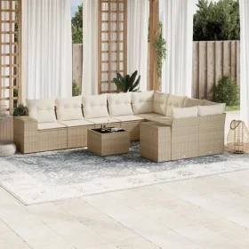 Garden sofa set with beige cushions 10 pieces synthetic rattan by , Garden sets - Ref: Foro24-3255385, Price: 725,60 €, Disco...