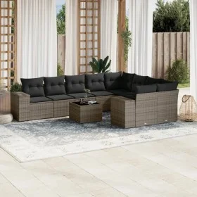 10-piece garden sofa set with gray synthetic rattan cushions by , Garden sets - Ref: Foro24-3255387, Price: 628,76 €, Discoun...