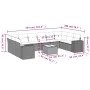 11-piece garden sofa set and gray synthetic rattan cushions by , Garden sets - Ref: Foro24-3255417, Price: 672,22 €, Discount: %
