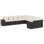 Gartensofa-Set 10-teilig mit schwarzen synthetischen Rattankissen von , Gartensets - Ref: Foro24-3255443, Preis: 603,09 €, Ra...