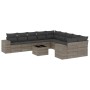 Set de sofás de jardín 11 pzas y cojines ratán sintético gris de , Conjuntos de jardín - Ref: Foro24-3255457, Precio: 650,34 ...