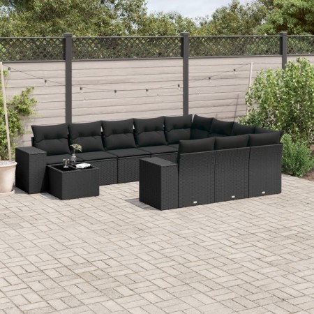11-piece garden sofa set and black synthetic rattan cushions by , Garden sets - Ref: Foro24-3255462, Price: 693,20 €, Discoun...