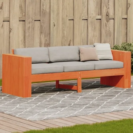 3-seater garden sofa in wax brown pine wood 189x60x62 cm by , Outdoor sofas - Ref: Foro24-844627, Price: 150,65 €, Discount: %