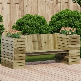 Bank mit Pflanzgefäßen aus imprägniertem Kiefernholz, 167,5 x 60 x 65 cm von , Outdoor-Sofas - Ref: Foro24-844644, Preis: 234...