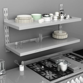 Floating wall shelf 2 levels stainless steel 120x30 cm by vidaXL, Shelves and shelves - Ref: Foro24-51048, Price: 109,08 €, D...
