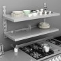 Floating wall shelf 2 levels stainless steel 120x30 cm by vidaXL, Shelves and shelves - Ref: Foro24-51048, Price: 108,97 €, D...