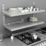 Floating wall shelf 2 levels stainless steel 120x30 cm by vidaXL, Shelves and shelves - Ref: Foro24-51048, Price: 101,94 €, D...