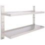 Floating wall shelf 2 levels stainless steel 120x30 cm by vidaXL, Shelves and shelves - Ref: Foro24-51048, Price: 108,97 €, D...