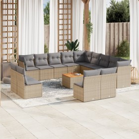 Garden sofa set 14 pieces and beige synthetic rattan cushions mix by , Garden sets - Ref: Foro24-3256269, Price: 867,41 €, Di...