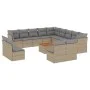 Gartensofa-Set 14-teilig und beige synthetische Rattankissen-Mischung von , Gartensets - Ref: Foro24-3256269, Preis: 853,53 €...