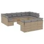 Gartensofa-Set 14-teilig und beige synthetische Rattankissen-Mischung von , Gartensets - Ref: Foro24-3256255, Preis: 855,26 €...