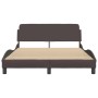 Estructura de cama con cabecero de tela marrón oscuro 120x200cm de , Camas y somieres - Ref: Foro24-373148, Precio: 140,02 €,...