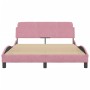 Estructura de cama con cabecero de terciopelo rosa 120x200 cm de , Camas y somieres - Ref: Foro24-373157, Precio: 158,64 €, D...