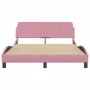 Estructura de cama con cabecero de terciopelo rosa 120x200 cm de , Camas y somieres - Ref: Foro24-373157, Precio: 150,46 €, D...