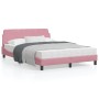 Pink velvet bed frame with headboard 140x200 cm by , Beds and slatted bases - Ref: Foro24-373197, Price: 147,55 €, Discount: %
