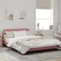 Estructura de cama con cabecero de terciopelo rosa 140x200 cm de , Camas y somieres - Ref: Foro24-373197, Precio: 167,65 €, D...