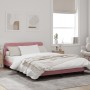 Pink velvet bed frame with headboard 140x200 cm by , Beds and slatted bases - Ref: Foro24-373197, Price: 147,55 €, Discount: %