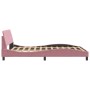 Pink velvet bed frame with headboard 140x200 cm by , Beds and slatted bases - Ref: Foro24-373197, Price: 147,55 €, Discount: %