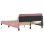 Estructura de cama con cabecero de terciopelo rosa 140x200 cm de , Camas y somieres - Ref: Foro24-373197, Precio: 167,65 €, D...