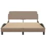 Estructura de cama cabecero cuero sintético capuchino 120x200cm de , Camas y somieres - Ref: Foro24-373162, Precio: 173,19 €,...