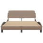 Estructura de cama cabecero cuero sintético capuchino 120x200cm