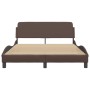 Brown synthetic leather headboard bed frame 120x200 cm by , Beds and slatted bases - Ref: Foro24-373160, Price: 161,60 €, Dis...