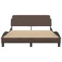 Brown synthetic leather headboard bed frame 120x200 cm by , Beds and slatted bases - Ref: Foro24-373160, Price: 158,72 €, Dis...