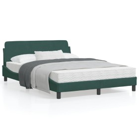 Dunkelgrüner Samtbettrahmen mit Kopfteil 140x200 cm von , Betten und Lattenroste - Ref: Foro24-373195, Preis: 148,43 €, Rabat...