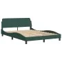 Dark green velvet bed frame with headboard 140x200 cm by , Beds and slatted bases - Ref: Foro24-373195, Price: 168,67 €, Disc...