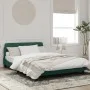 Dark green velvet bed frame with headboard 140x200 cm by , Beds and slatted bases - Ref: Foro24-373195, Price: 168,67 €, Disc...