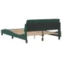 Dark green velvet bed frame with headboard 140x200 cm by , Beds and slatted bases - Ref: Foro24-373195, Price: 168,67 €, Disc...