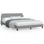 Estructura de cama con cabecero tela gris claro 160x200 cm de , Camas y somieres - Ref: Foro24-373205, Precio: 187,97 €, Desc...