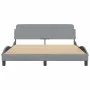 Estructura de cama con cabecero tela gris claro 160x200 cm de , Camas y somieres - Ref: Foro24-373205, Precio: 187,97 €, Desc...