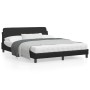 Bed frame with headboard black synthetic leather 160x200cm by , Beds and slatted bases - Ref: Foro24-373218, Price: 185,12 €,...