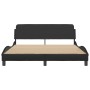 Bed frame with headboard black synthetic leather 160x200cm by , Beds and slatted bases - Ref: Foro24-373218, Price: 185,12 €,...